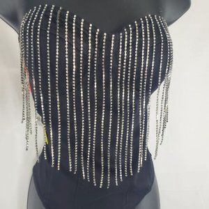 CRYSTALTUBE TOP DENIM ROMPER